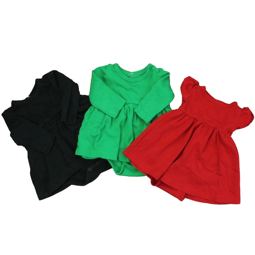 Primary.com Girls Black | Red | Green Dress size: 3-6 Months